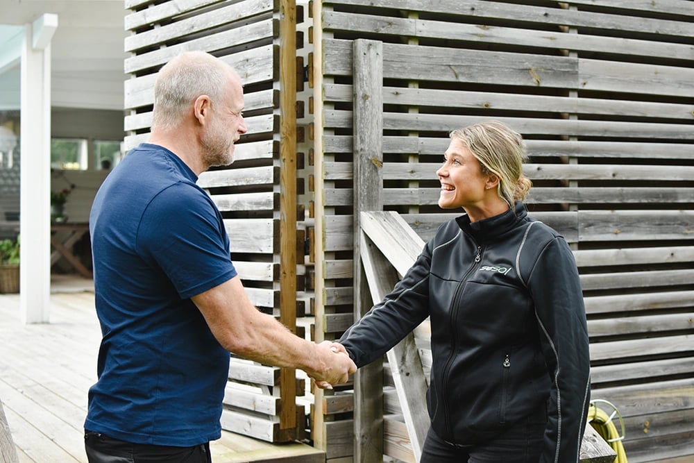 Handskakning kundmöte